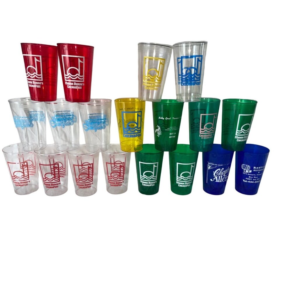 RARE Vintage 19 Pcs Chicago Fest Cups - Collectible Set